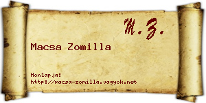 Macsa Zomilla névjegykártya